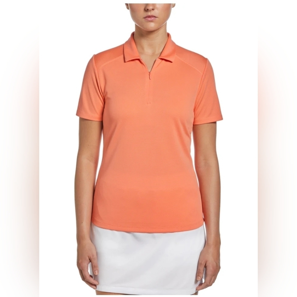 PGA Tour Women's Airflux Short Sleeve Golf Polo Shirt Rusched